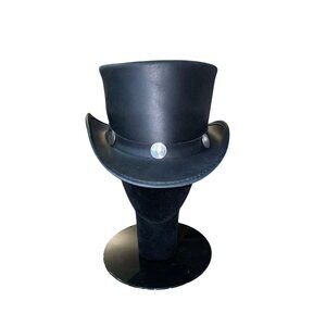 Vintage Steampunk Leather Top Hat Festival Costume Eldorado Voodoo Hatter Used